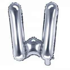 Globo Foil Letra W Plateado 35 cm