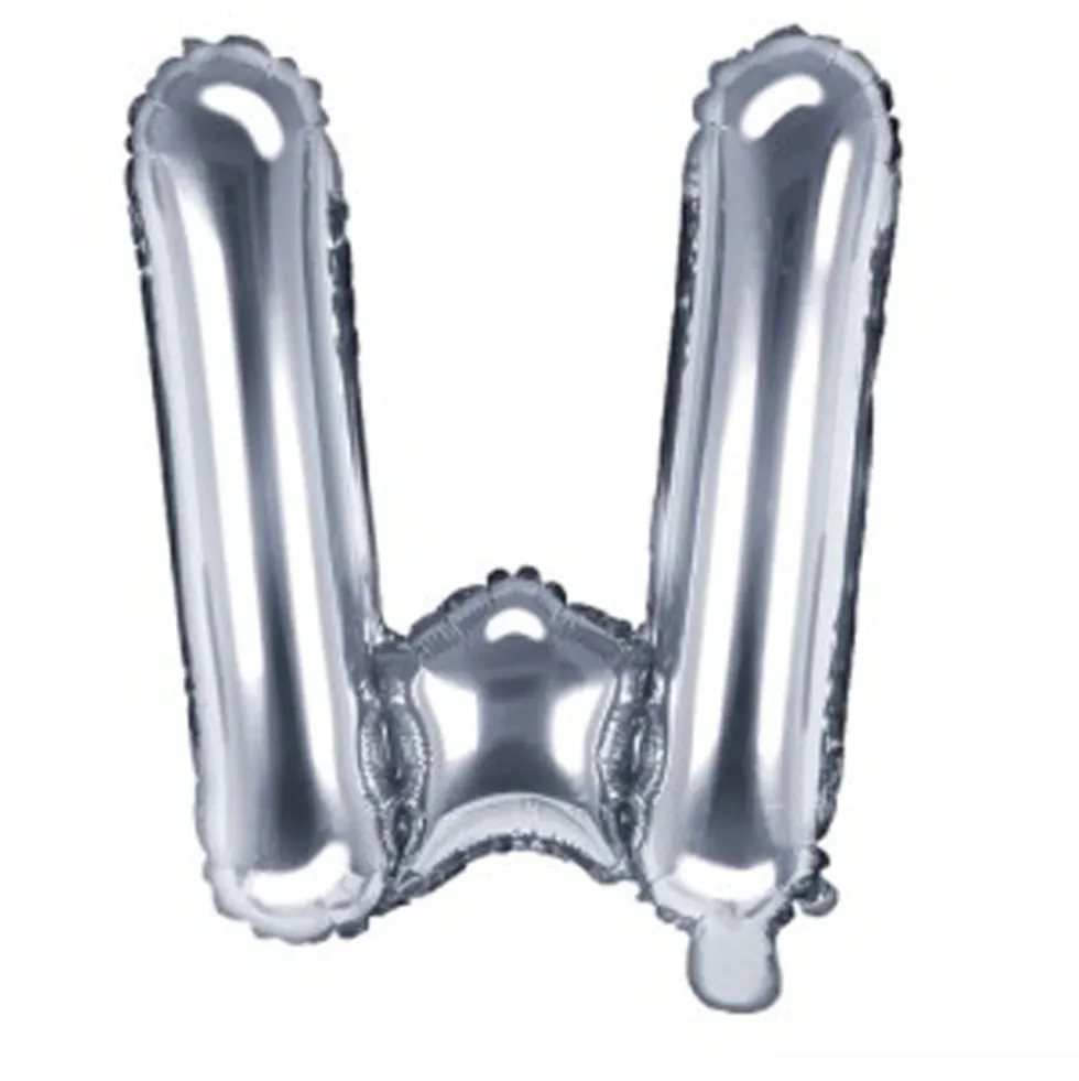 Globo Foil Letra W Plateado 35 cm