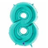 Globo Foil Número 8 Azul Turquesa 1 Metro