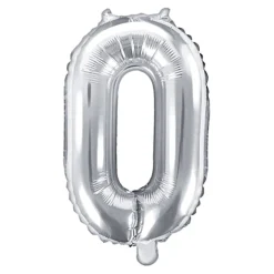 Globo Foil Número 0 Plateado 35 cm