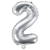 Globo Foil Número 2 Plateado 35 cm
