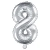 Globo Foil Número 8 Plateado 35 cm