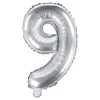 Globo Foil Número 9 Plateado 35 cm