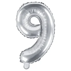 Globo Foil Número 9 Plateado 35 cm
