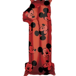 Globo Foil Nº 1 Rojo Mickey 66 cm