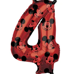 Globo Foil Nº 4 Rojo Mickey 66 cm