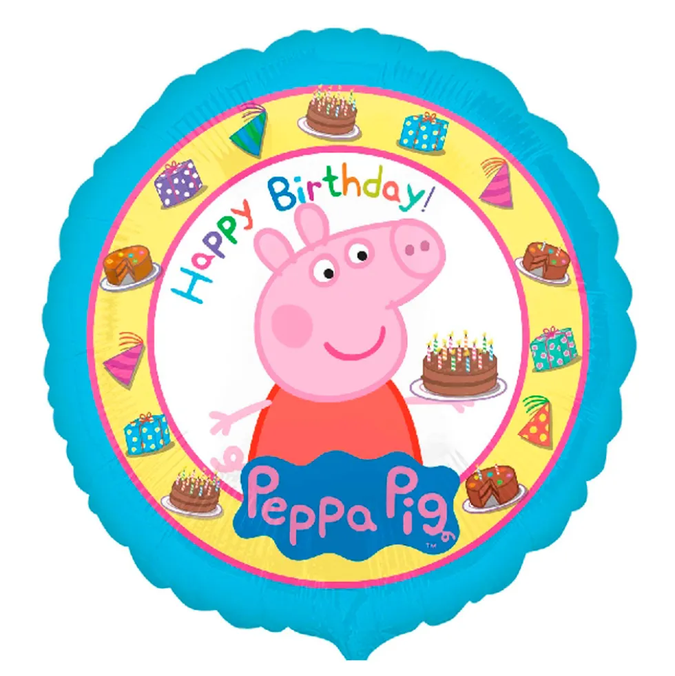 Globo Foil Peppa Pig Feliz Cumpleaños 43 cm