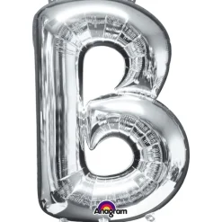 Globo letra B 40 cm plata