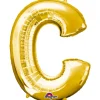 Globo letra C 40 cm dorado