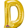 Globo letra D 40 cm dorado