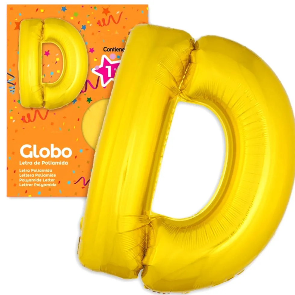 Globo letra D Dorado 1 Metro