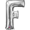 Globo letra F 40 cm plata