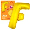 Globo letra F dorado 1 metro