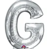 Globo letra G 40 cm plata