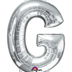Globo letra G 40 cm plata