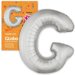 Globo Letra G Plateado 1 Metro