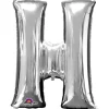 Globo letra H 40 cm plata