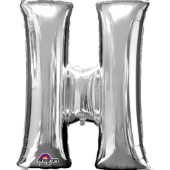 Globo letra H 40 cm plata
