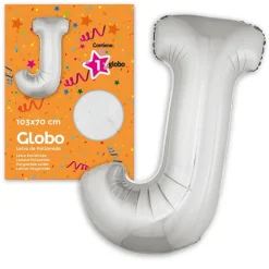 Globo Letra J Plateado 1 Metro
