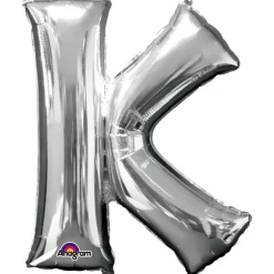 Globo letra K 40 cm plata