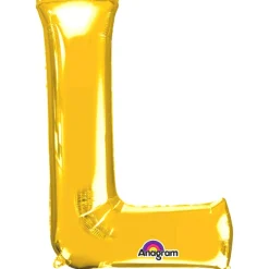 Globo letra L 40 cm dorado