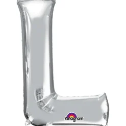 Globo letra L 40 cm plata