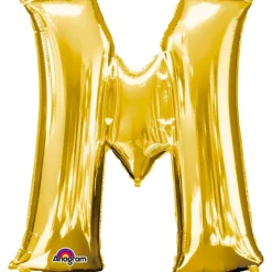 Globo letra M 40 cm dorado