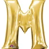 Globo Letra M Dorado 83 cm
