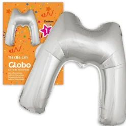 Globo Letra M Plateado 1 Metro