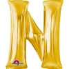 Globo letra N 40 cm dorado