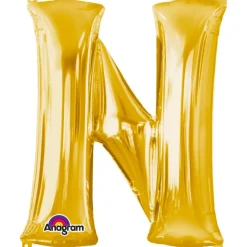 Globo letra N 40 cm dorado