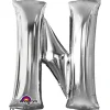 Globo Letra N 40 cm Plata
