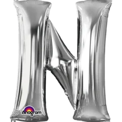 Globo Letra N 40 cm Plata
