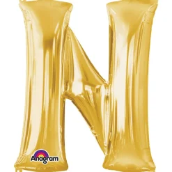 Globo Letra N Dorado 81 cm