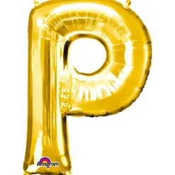 Globo letra P 40 cm dorado