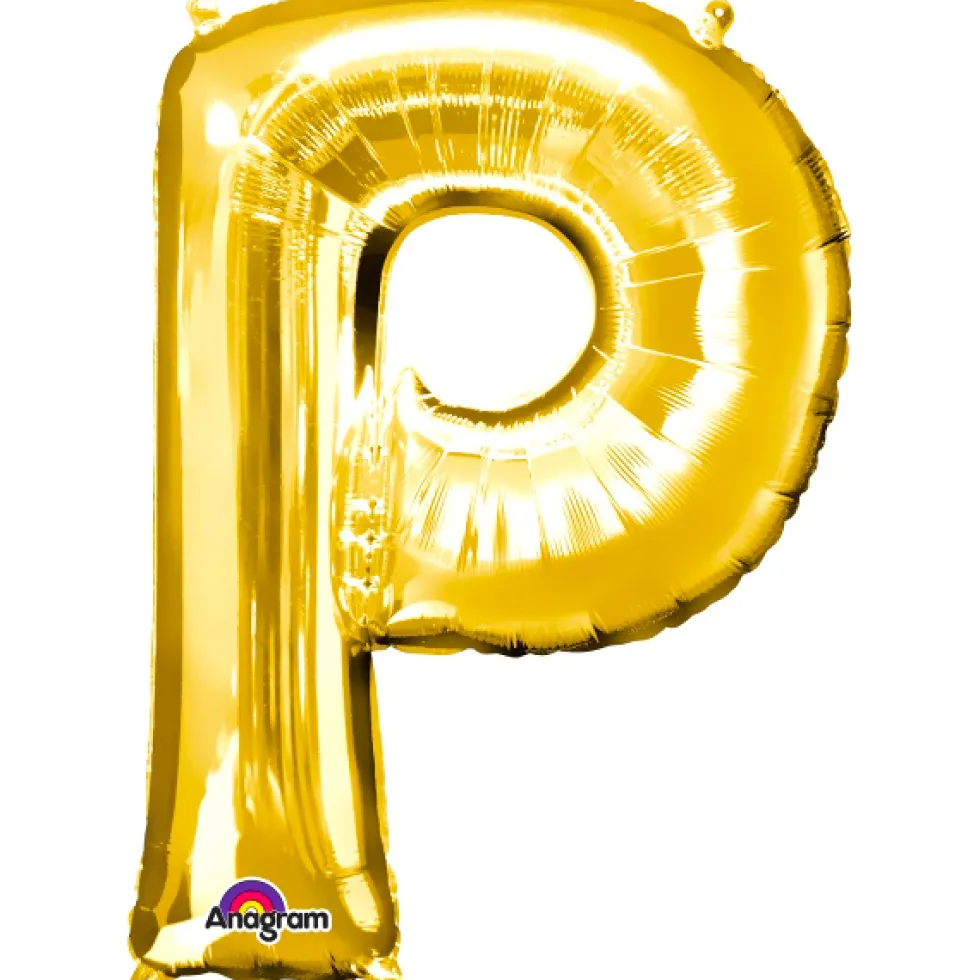 Globo letra P 40 cm dorado