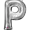 Globo letra P 40 cm plata