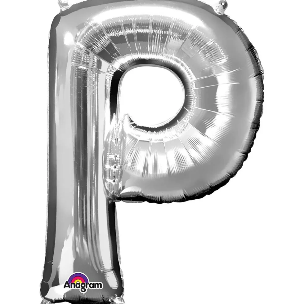 Globo Letra P Plateado 81 cm
