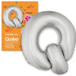 Globo Letra Q Plateado 1 Metro