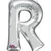 Globo Letra R Plateado 81 cm