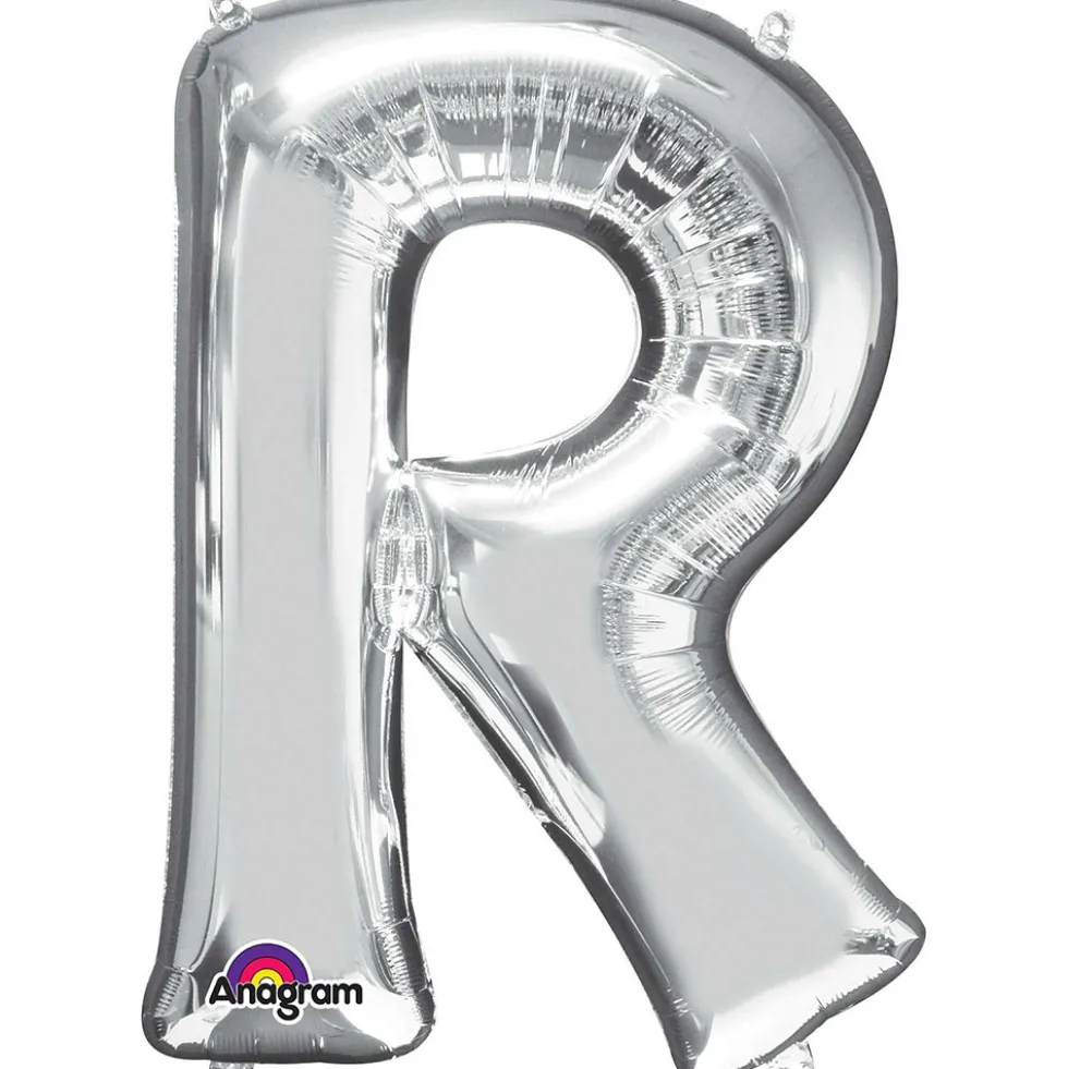 Globo Letra R Plateado 81 cm