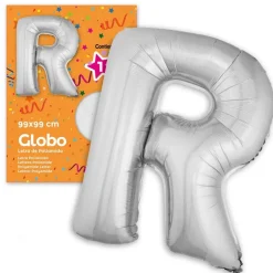 Globo Letra R Plateado 1 Metro
