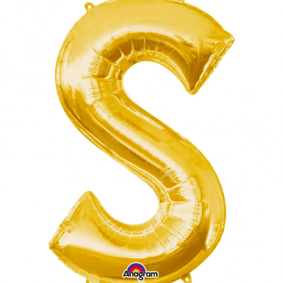 Globo Letra S 40 cm Dorado