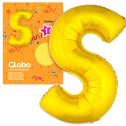 Globo Letra S Dorado 1 metro