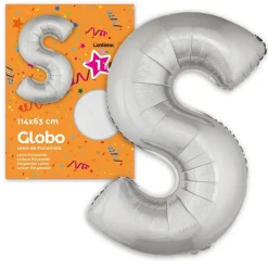 Globo Letra S Plateado 1 Metro
