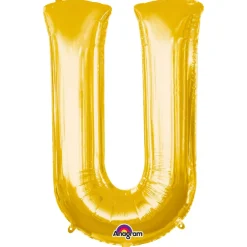 Globo letra U 40 cm dorada