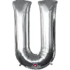 Globo letra U 40 cm plata