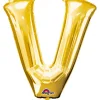 Globo letra V 40 cm dorado