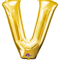 Globo letra V 40 cm dorado