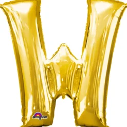 Globo letra W 40 cm dorado